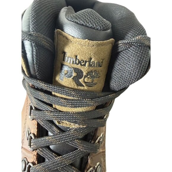 Timberland Mens Dark Brown Leather Steel Toe Waterproof Work Boots Sz 11.5 M NIB main image 8
